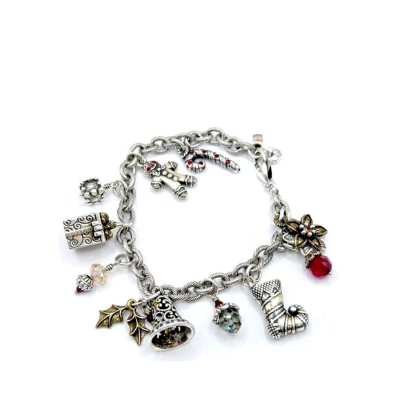 Brighton Jewelry - Brighton Bracelet Tis The Season Gingerbread Stocking Bell Candy Christmas Charm